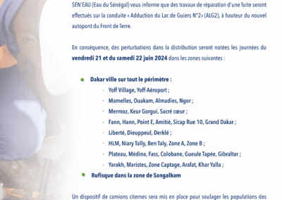 TRAVAUX DE REPARATION D’D’UNE CONDUITE DE L’ALG 2 19/06/2024