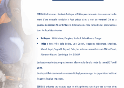 TRAVAUX DE RACCORDEMENT D’UNE NOUVELLE CONDUITE À POUT 25/04/2024