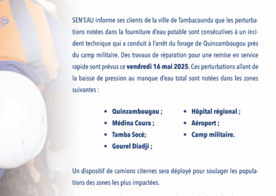 TRAVAUX DE RÉPARATION DU FORAGE DE QUIZAMBOUGOU PRÉS DU CAMP MILITAIRE 15/05/2025