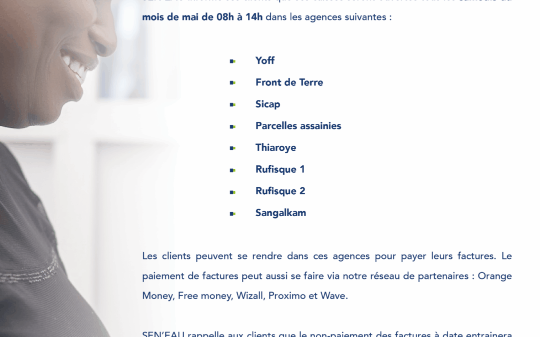 OUVERTURE CAISSES MOIS DE MAI