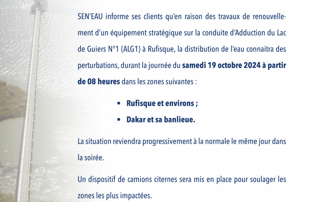 TRAVAUX DE RENOUVELLEMENT D’ÉQUIPEMENT SUR LA CONDUITE ALG 1 17/10/2024