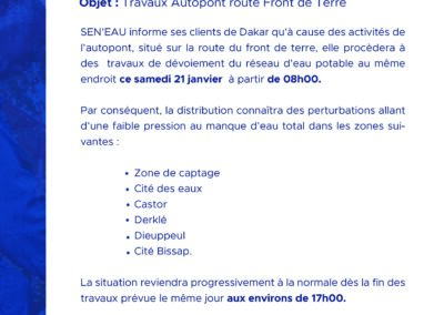 TRAVAUX AUTOPONT ROUTE DE FRONT DE TERRE 20/01/2023