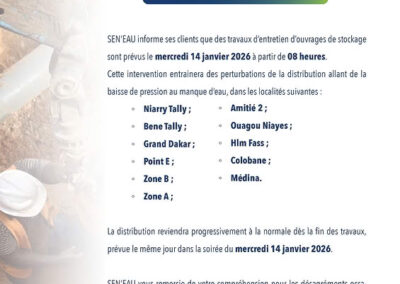 COMMUNIQUÉ TRAVAUX D&rsquo;ENTRETIENS D&rsquo;OUVRAGES DE STOCKAGE 13/01/2026