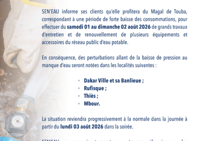 COMMUNIQUÉ GRANDS TRAVAUX D&rsquo;ENTRETIEN PÉRIODE MAGAL 29/07/2026