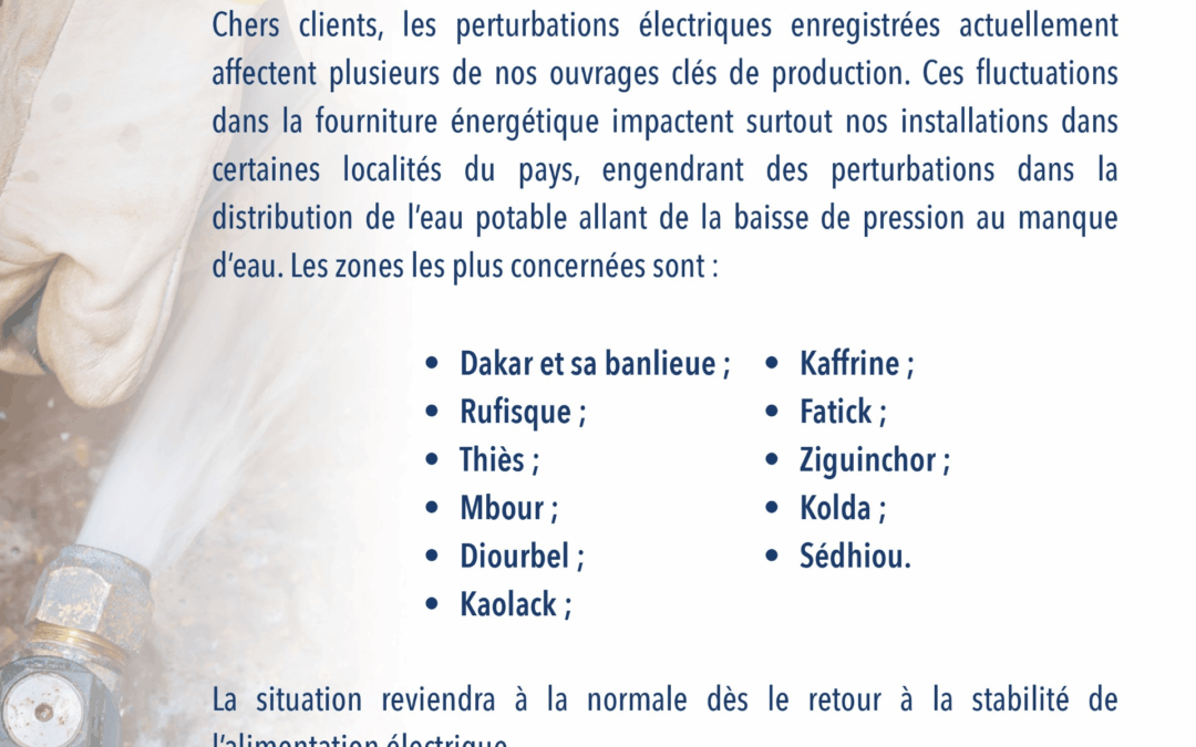 COMMUNIQUÉ IMPACT PERTURBATIONS ELECTRIQUES 24/09/26